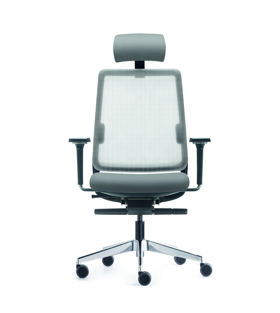 Modelo sense Respaldo alto con cabezal silla operativa forma 5