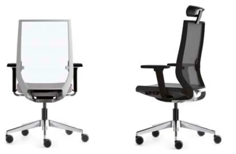 Silla de oficina Eben con respaldo malla de forma 5
