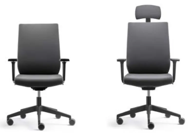 Silla de oficina Eben con resplado tapizado de forma 5