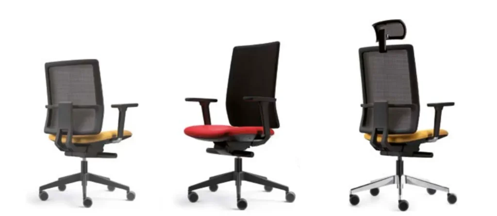 Mod.1º: Respaldo bajo.
Mod.2º: Respaldo alto.
Mod.3º: Respaldo alto con cabezal. silla spot forma 5